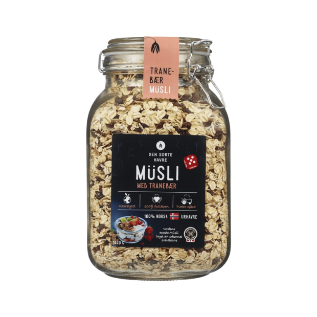 Muesli with Cranberries - Musli m/Tranebær 1,04kg Den Sorte Havre